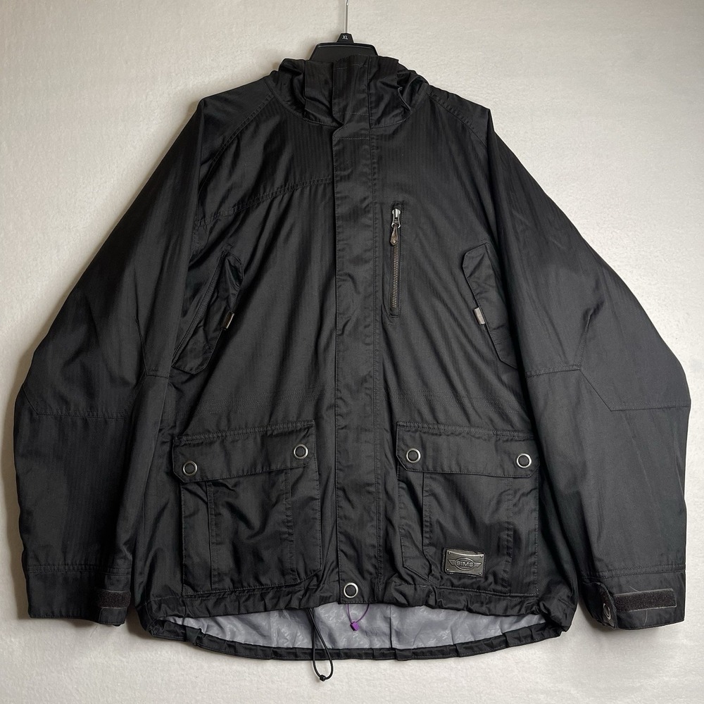 SIMS Snowboard Active Outdoor Jacket Mens XL Black Nylon Lined Vented Proof
